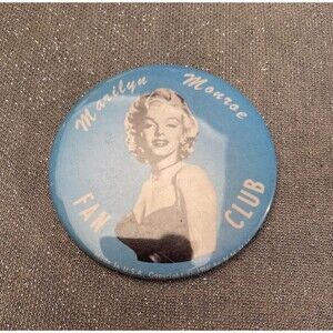 Vintage Marilyn Monroe Fan Club Button 80s Reproduction Old Hollywood Glam Pin